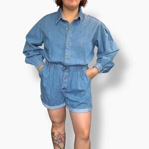 H&M & Denim short romper with long sleeves size XL